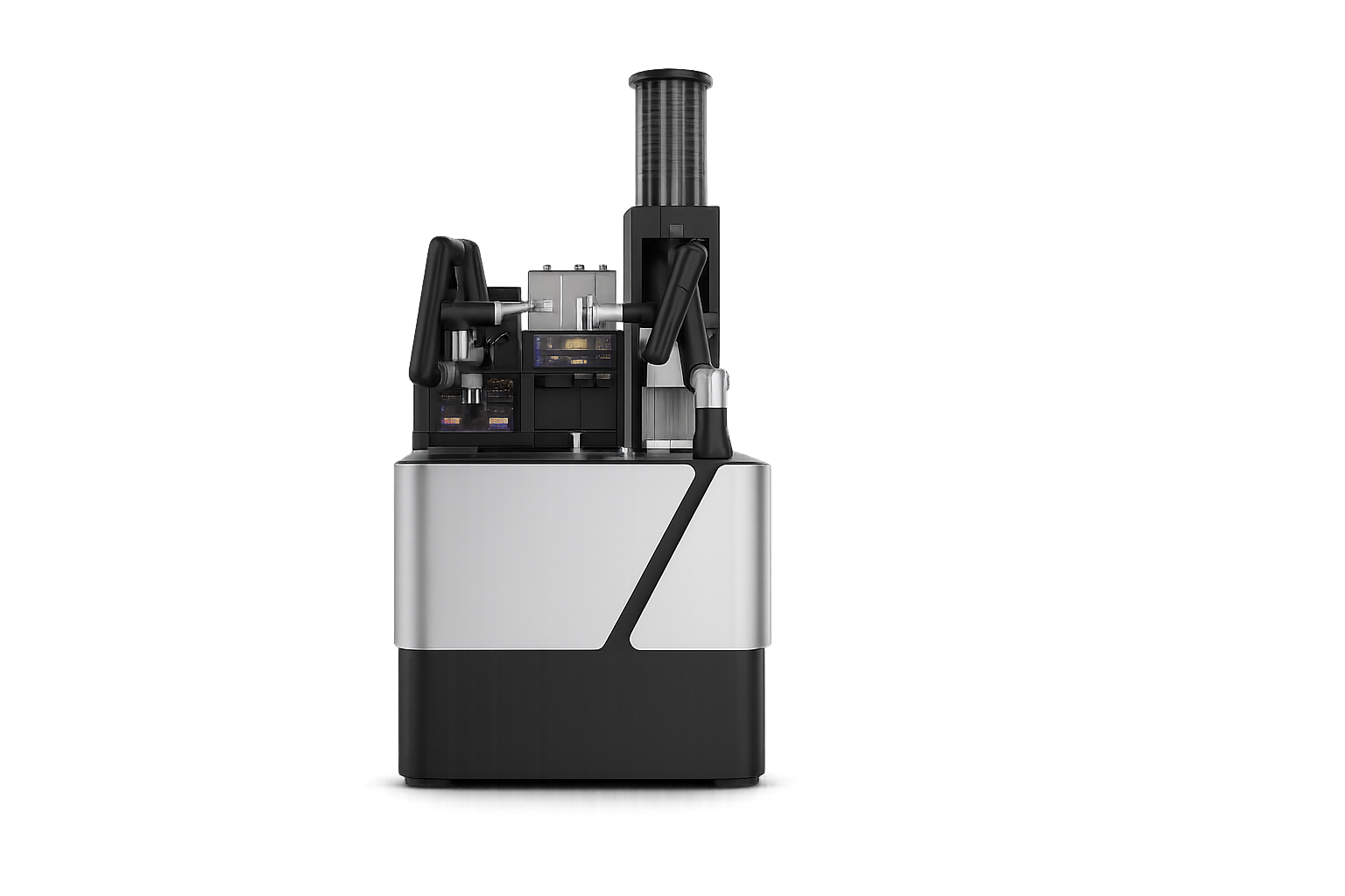 Robotic arm preparing a coffee.